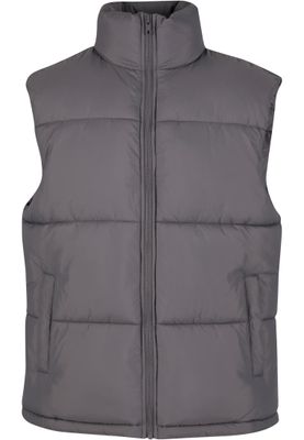 Puffig design, två fickor, grå huva Basic Puffer Vest västt för herr – cloudgrey