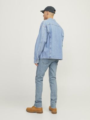 Mørkeblå stenvaskede Regular Fit Jeans Clark