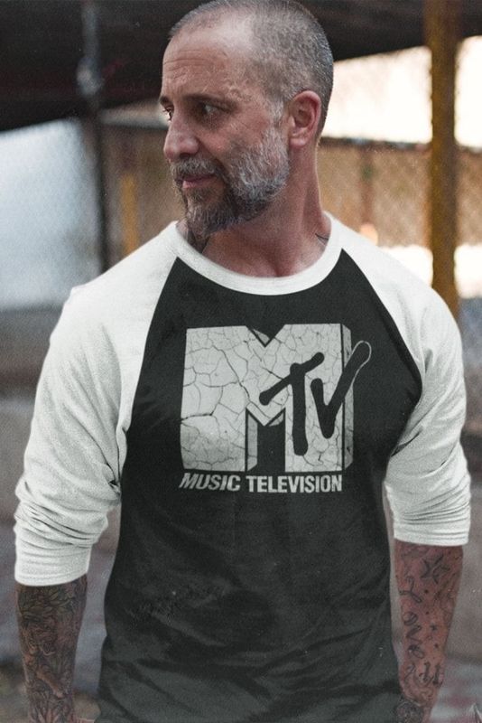 MTV Cracked Logo Baseball 3/4 Sleeve Tee