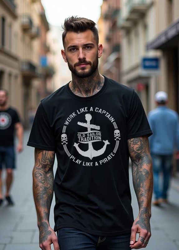 Work like a captain svart t-shirt
