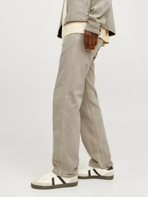 Gråbeiga loose fit jeans herr - EDDIE