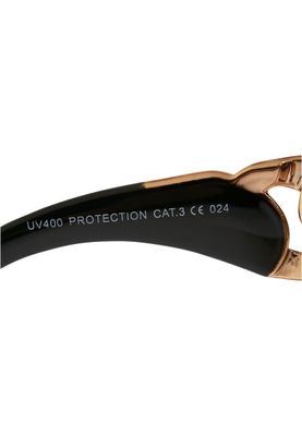 Solglasögon med guld kedja – bärnsten/guld