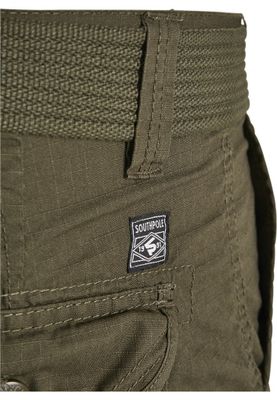 Cargo shorts with belt and ripstop
