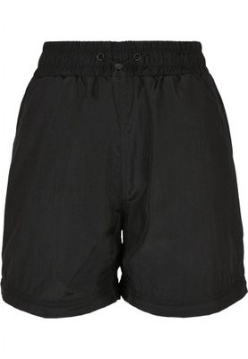 Black shimmering long pants and pirate pants lady