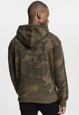 Camo-hættetrøje med høj hals