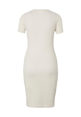 Ribbad t-shirtklänning för dam – vit sand