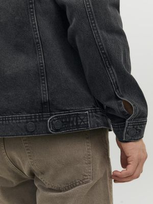Sort denimjakke til mænd