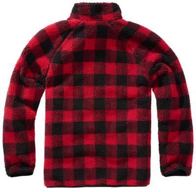 Lumber jacket teddyfleece pullover red/black - men