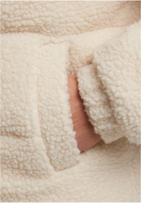 Puffig design med två färger Fabric Mix Teddy Puffer Jacket Jacka för herr – whitesand