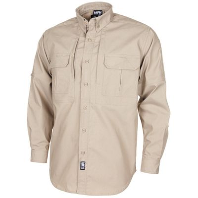 Tactical long-sleeved shirt with ripstop