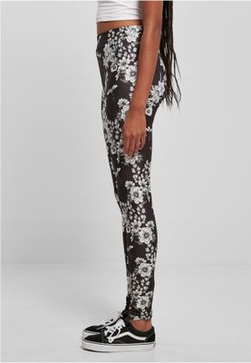Black flower leggings