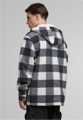 Checked jacket with hood for men