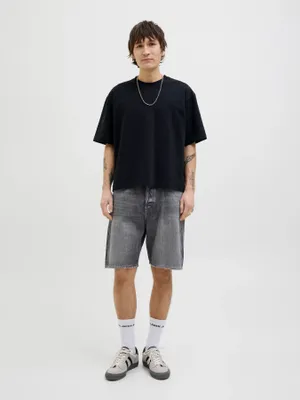 Baggy Fit Stonewash Denim Shorts för män