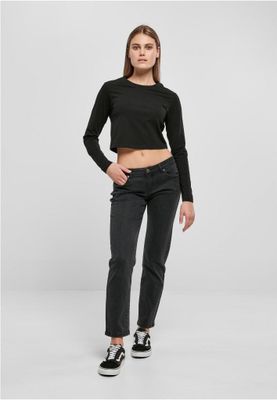 Ladies Low Waist Straight Denim Pants