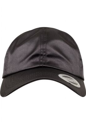 Low profile cap in satin fabric