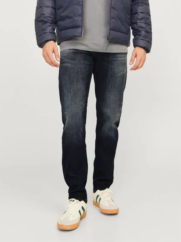 Mörka tapered fit jeans herr - MIKE