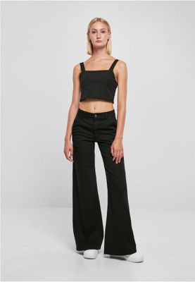 Ladies High Waist Wide Leg Chino Pants