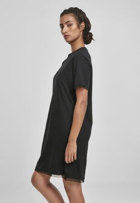 T-shirt kjole med blonder dame