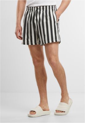 Randiga Seersucker Badshorts Med Justerbar Midja