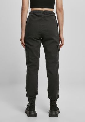 Ladies Knitted Denim High Waist Cargo Pants