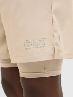 Sportshorts herr – beige med elastisk midja