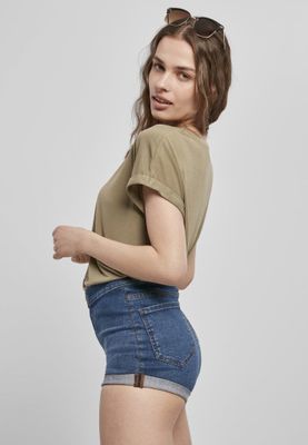 Ladies top with rolled up arms