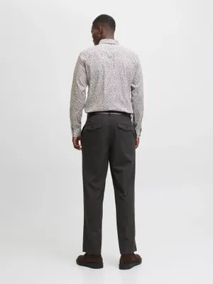 Slim fit poplin skjorta med långa ärmar