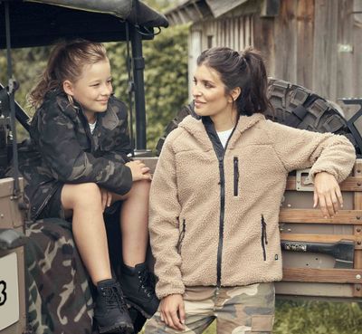 Teddy Fleece zip jacket camel - Ladies