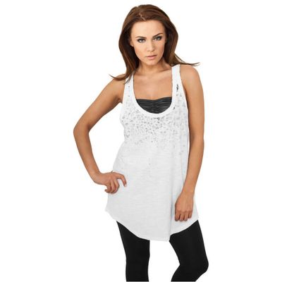 Ladies Long Leo Print Loose Tank