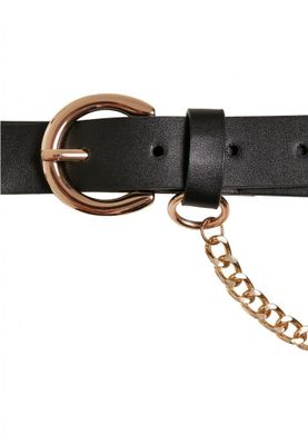 Kæde & ringe Bælte i imiteret læder