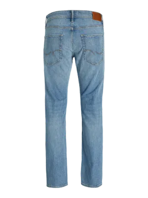 Ljusblå stentvättade tapered fit jeans - MIKE