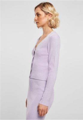 Ladies Short Rib Knit Cardigan