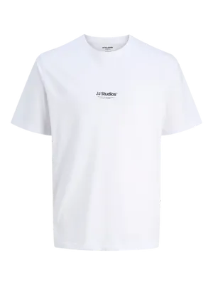 Vit T-shirt med liten logga – Jack & Jones Plus Size