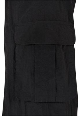 Wide nylon cargo pants for women