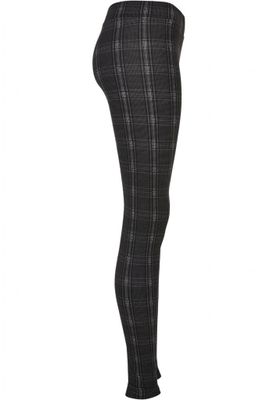Black tartan leggings