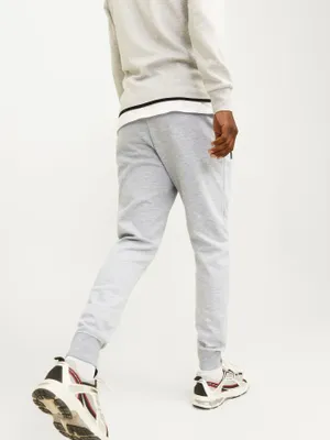 Gråmelerade slim fit joggingbyxor J&J