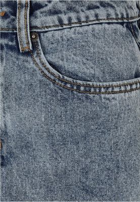 Wide-legged distressed denim for ladies.
