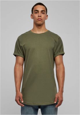 Long Shaped Turnup Tee Olive