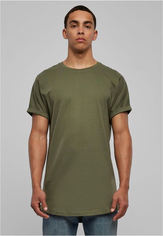 Long Shaped Turnup Tee Olive