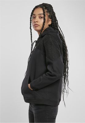 Black hoodie with lace lady