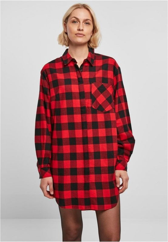 Oversize flannel kjole - dame
