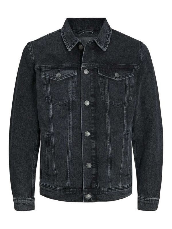 Sort denimjakke til mænd