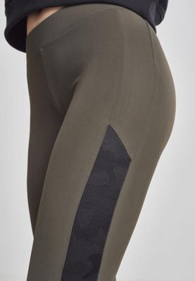 Oliv leggings med camo stripes
