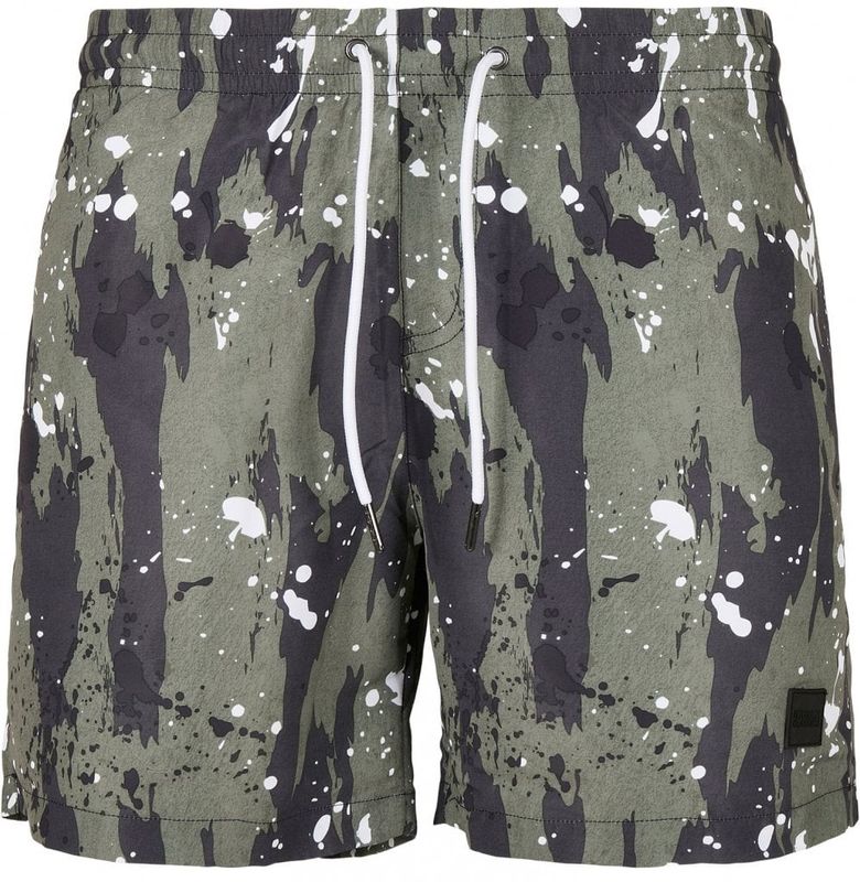 White dot camo aop badebukser