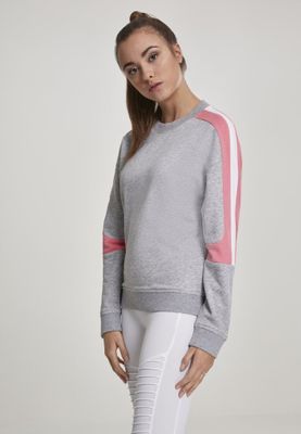 Grå sweatshirt med rosa arm dam