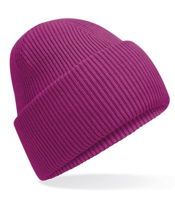 Klassisk strikbeanie med dyb skygge