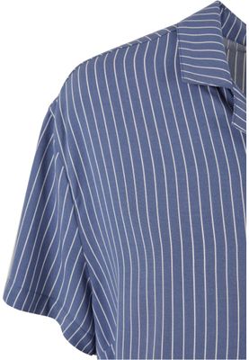 Kortärmad skjorta för dam– vintagebluepinstripe