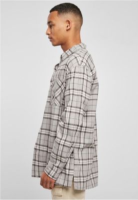 Long Oversized Grey Check Shirt