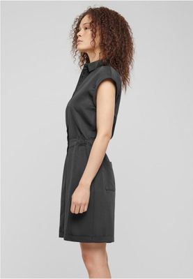 Short sleeve jumpsuit with shirt collar