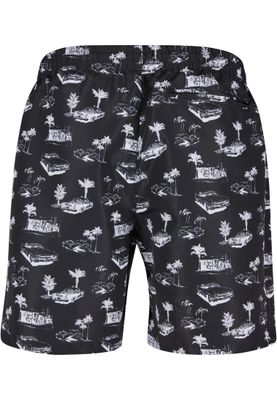 Pattern Swim Shorts Black/White